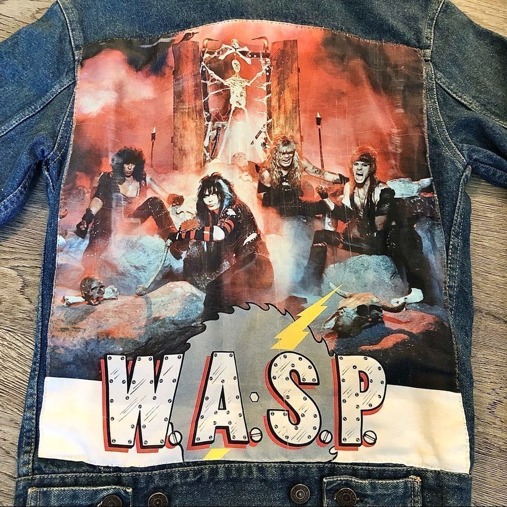 VTG 1980 Gap Pioneer Denim Jacket Wasp The Last Command Embroider Men’s Medium - Picture 2 of 9